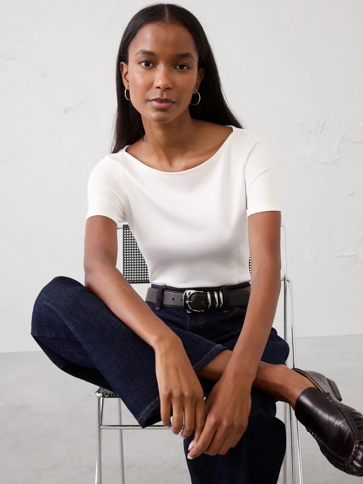 Soft Touch Seamed Top by Banana Republic