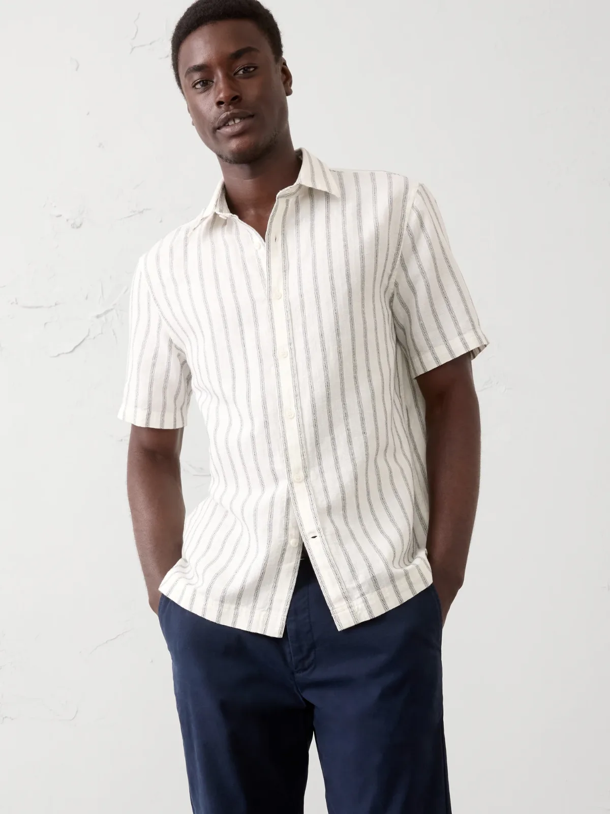 Standard-Fit Linen-Blend Shirt by Banana Republic