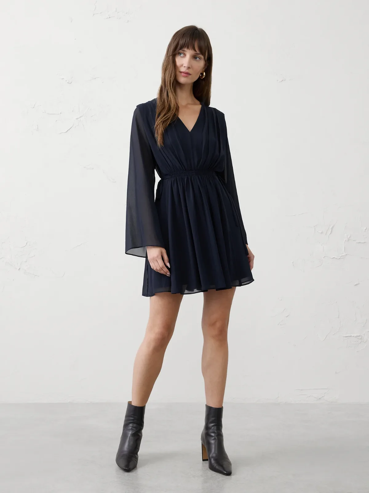 Chiffon Side-Tie Mini Dress