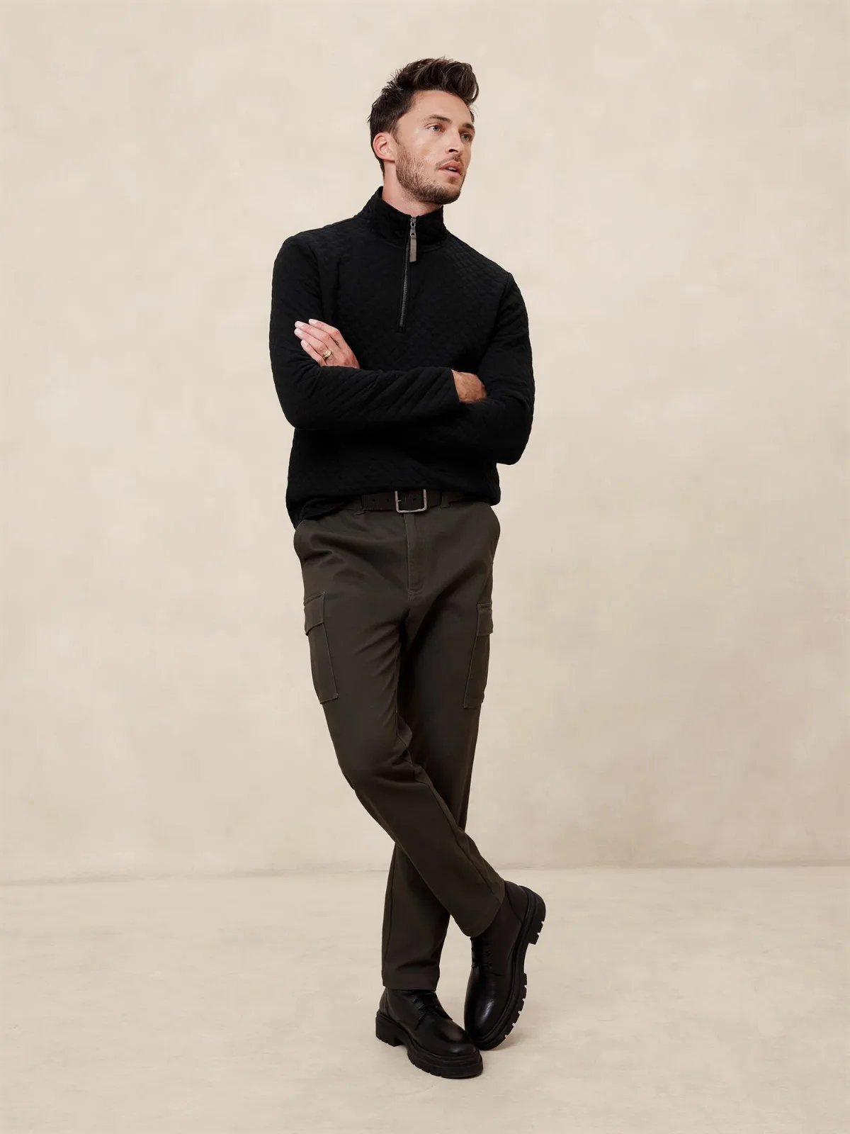 Quilted Half Zip by Banana Republic