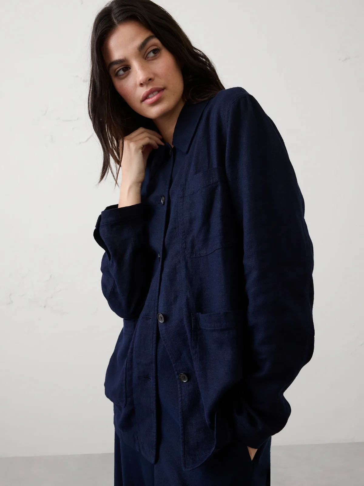 Linen-Blend Chore Jacket by Banana Republic