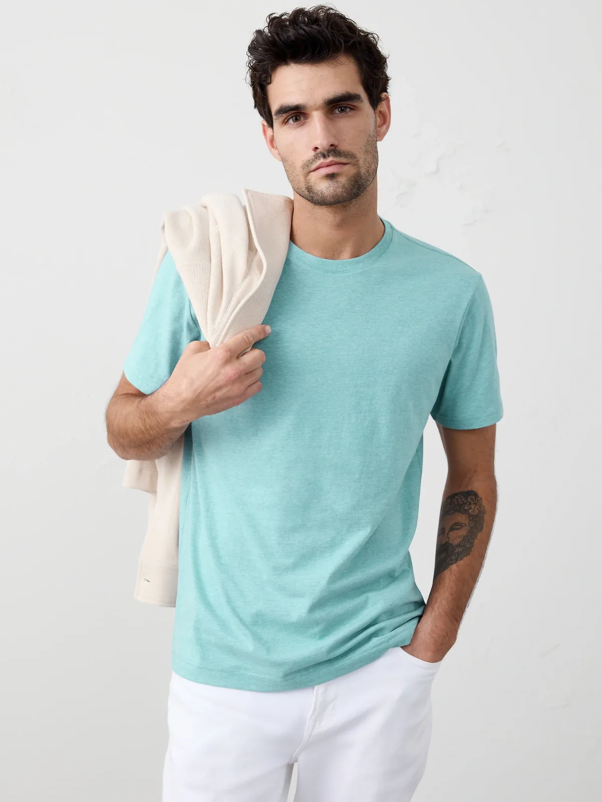 Standard-Fit Premium Wash Crew-Neck T-Shirt by Banana Republic
