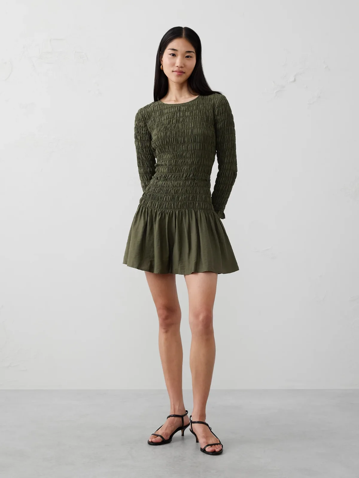 Smocked Mini Dress by Banana Republic