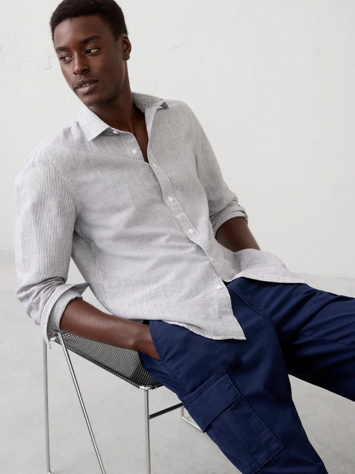 Slim-Fit Linen-Blend Shirt by Banana Republic