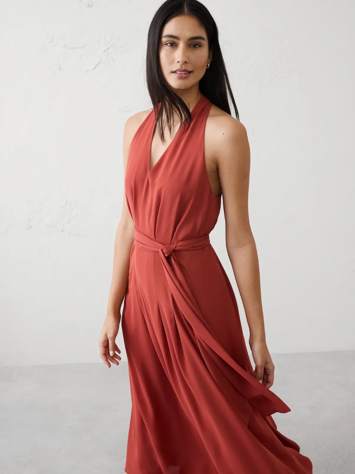 Tie-Waist Midi Dress by Banana Republic