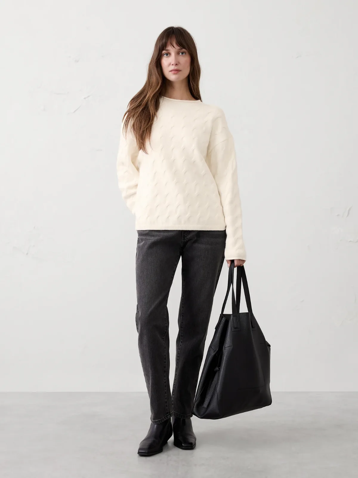 Cable Roll-Neck Sweater by Banana Republic