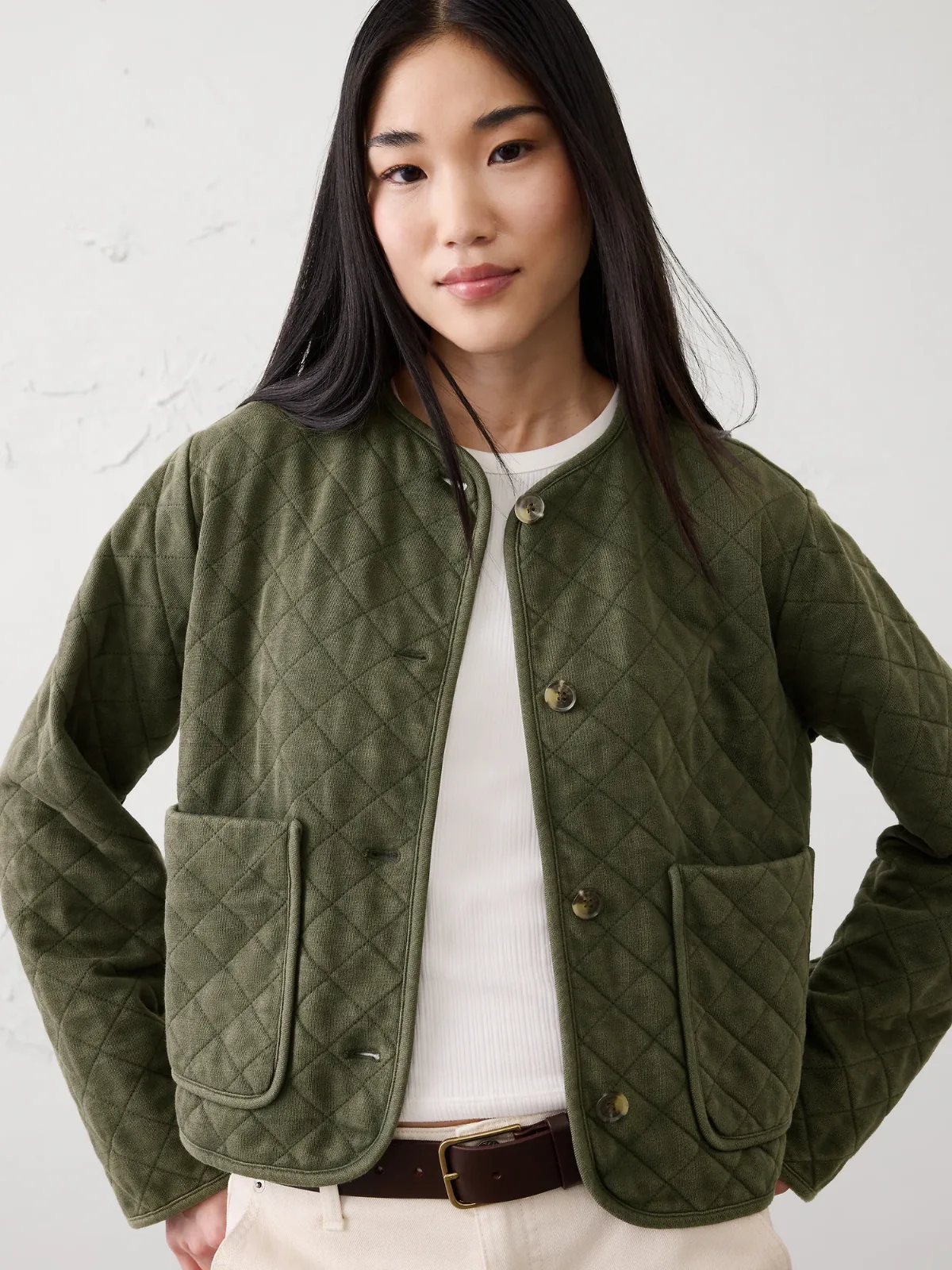 Quilted Knit Jacket by Banana Republic