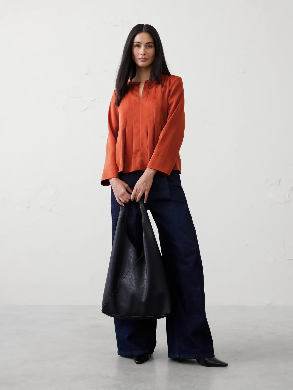 Pleated Swing Top by Banana Republic