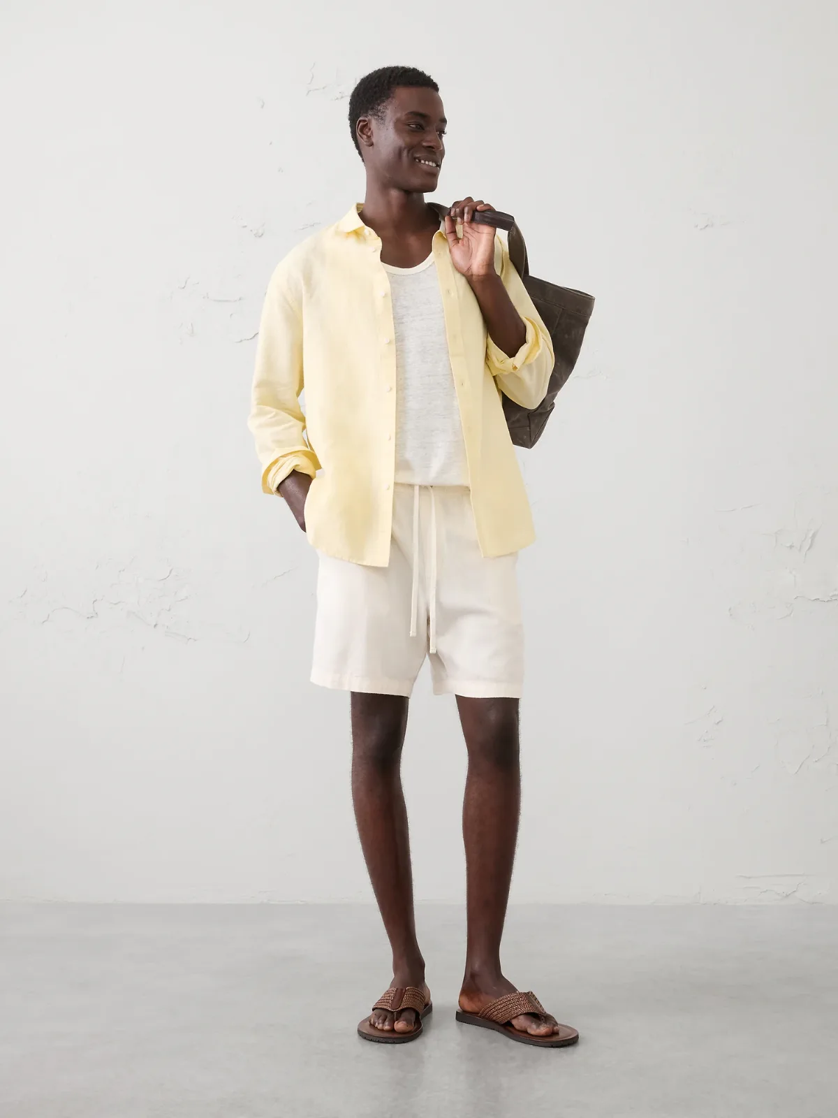 Slim-Fit Linen-Blend Shirt by Banana Republic