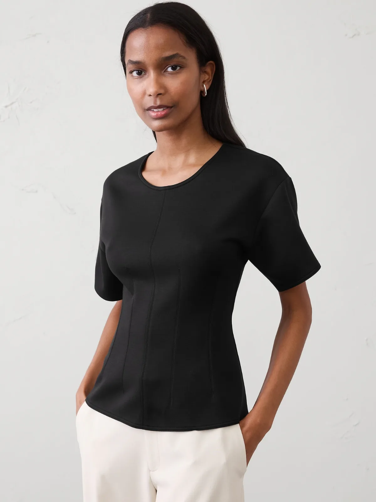 Soft Touch Seamed Top by Banana Republic