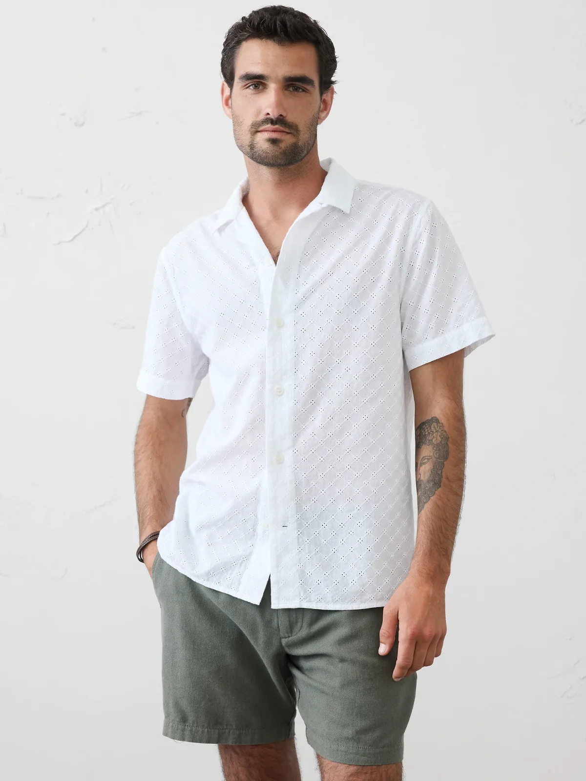 Standard-Fit Textured Resort Shirt by Banana Republic