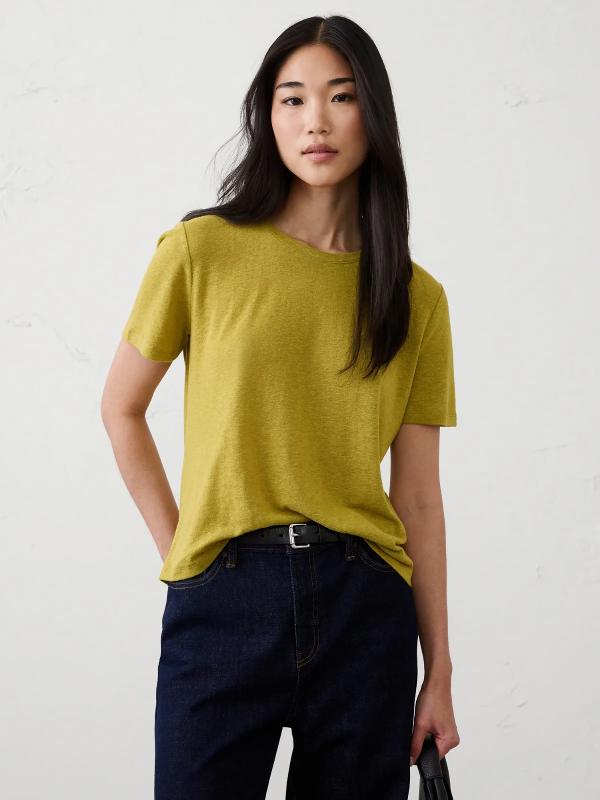 Linen-Blend T-Shirt by Banana Republic