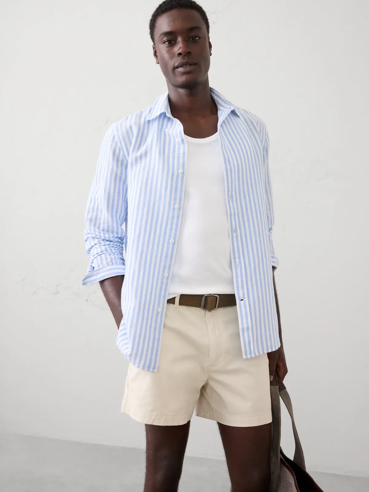 Slim-Fit Linen-Blend Shirt by Banana Republic