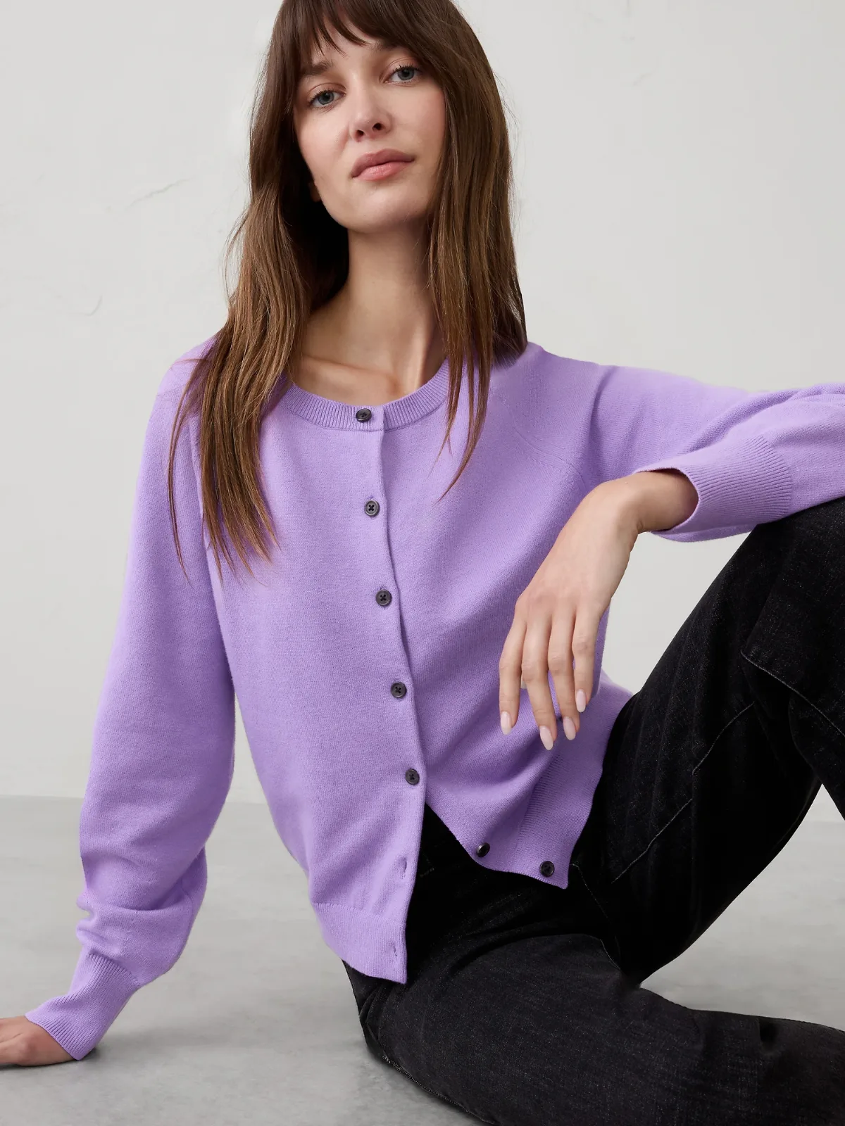 Volume-Sleeve Cardigan Sweater