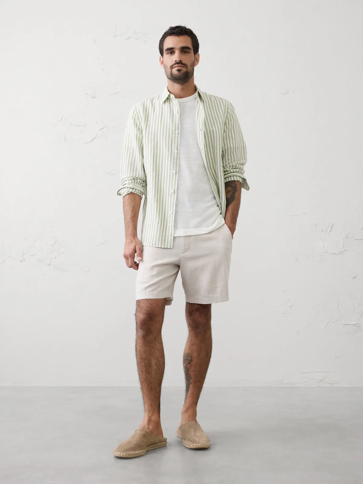 Slim-Fit Linen-Blend Shirt by Banana Republic