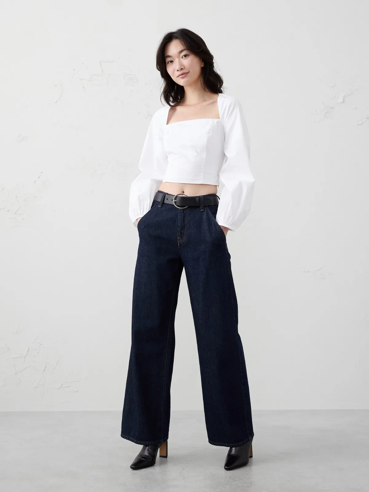 Poplin Square-Neck Top by Banana Republic