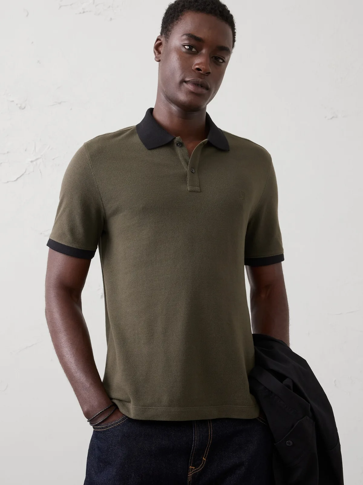 Slim-Fit Monogram Pique Polo by Banana Republic