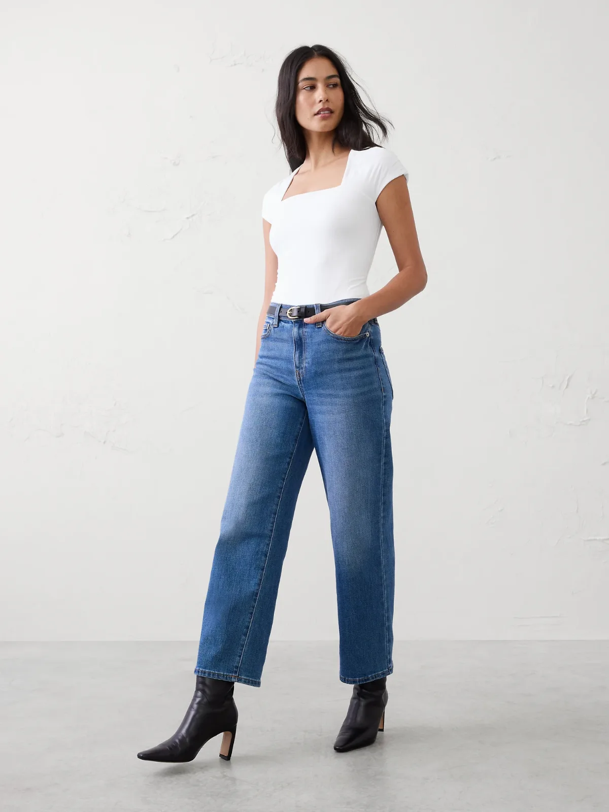 Soft Stretch Square-Neck Bodysuit by Banana Republic