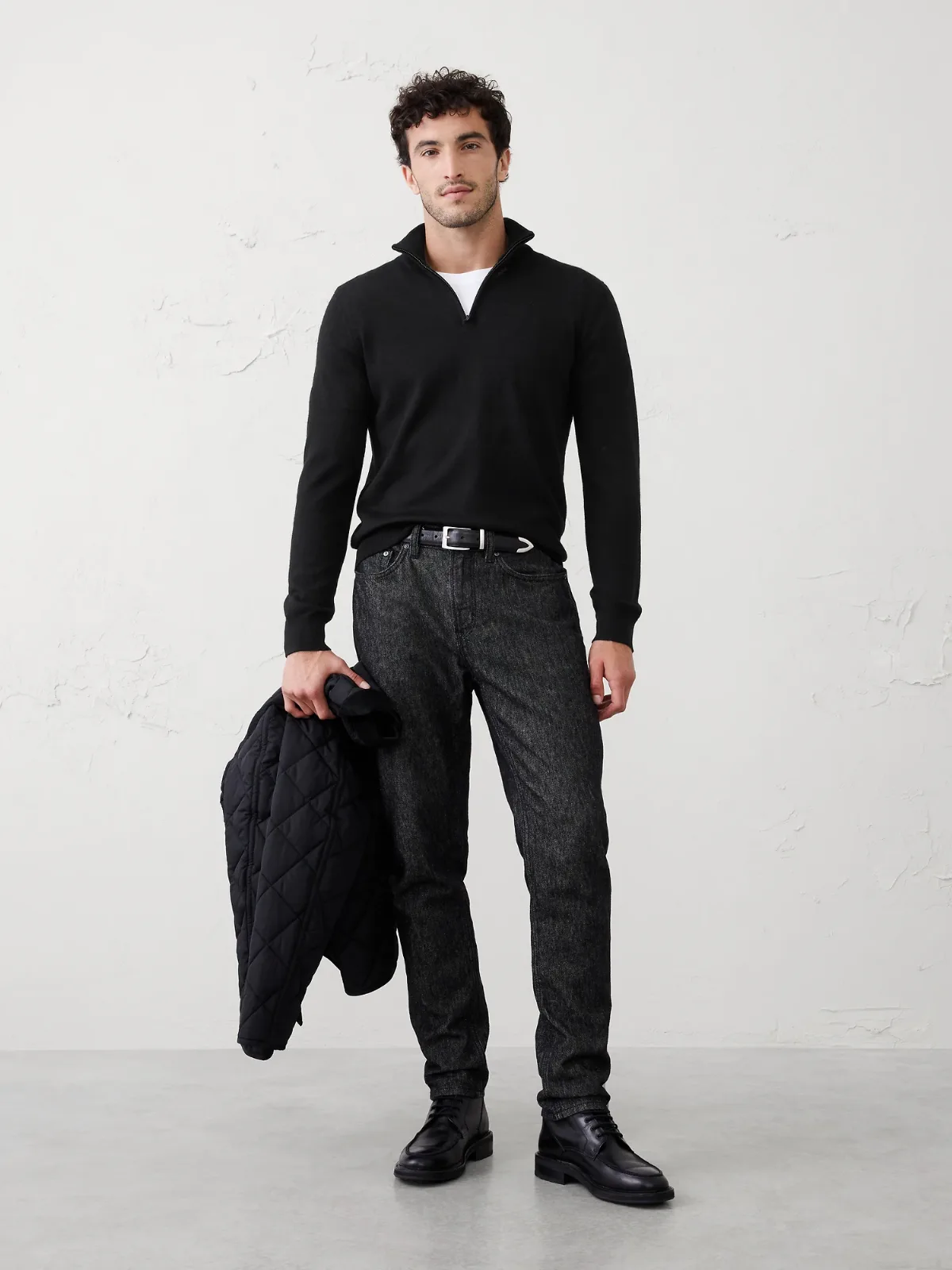Merino Wool Quarter-Zip Sweater by Banana Republic