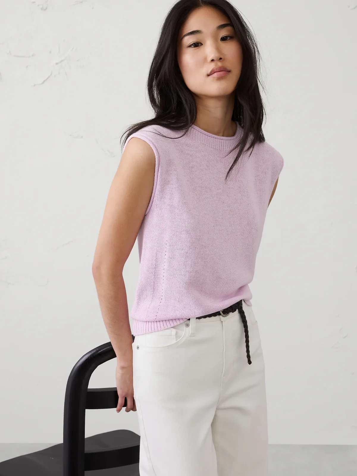 Ramie-Cotton Sweater Tank