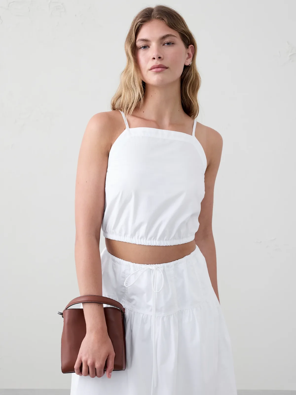 Strappy Bubble-Hem Cropped Top by Banana Republic