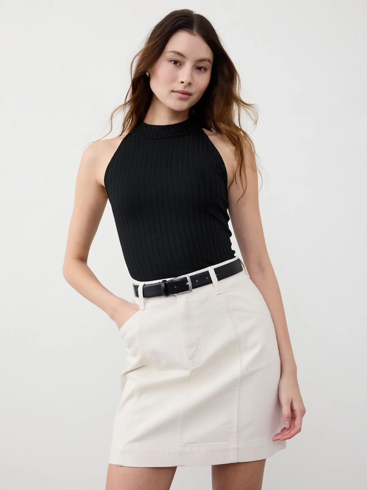 Wide Ribbed Halter Top by Banana Republic