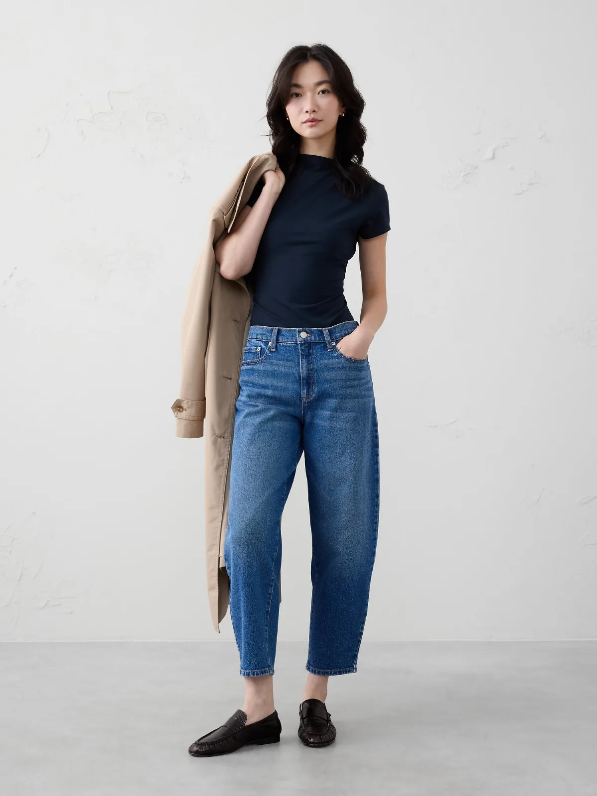 Soft Stretch Mock-Neck Top by Banana Republic