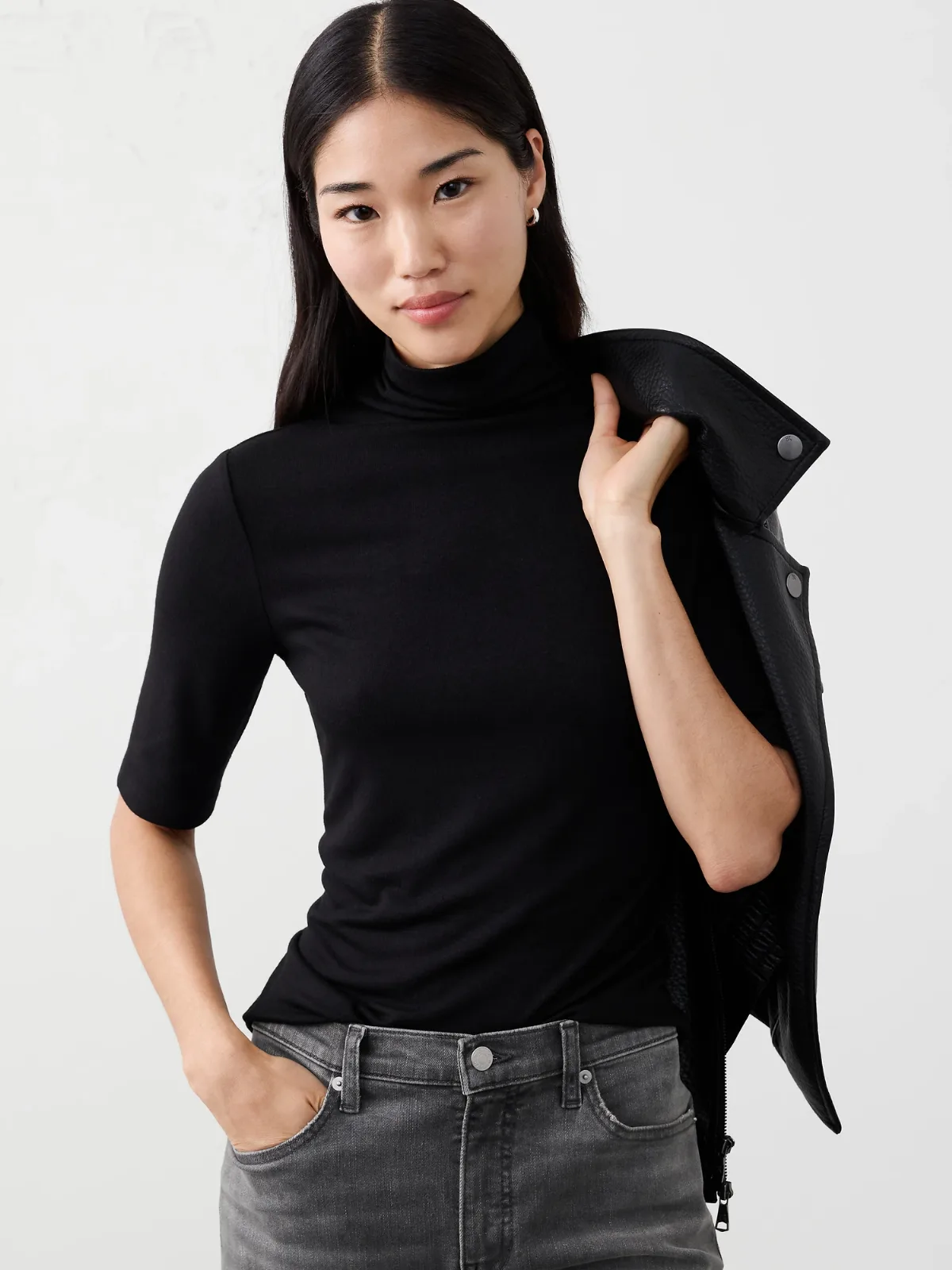 Soft Luxe Turtleneck Top by Banana Republic