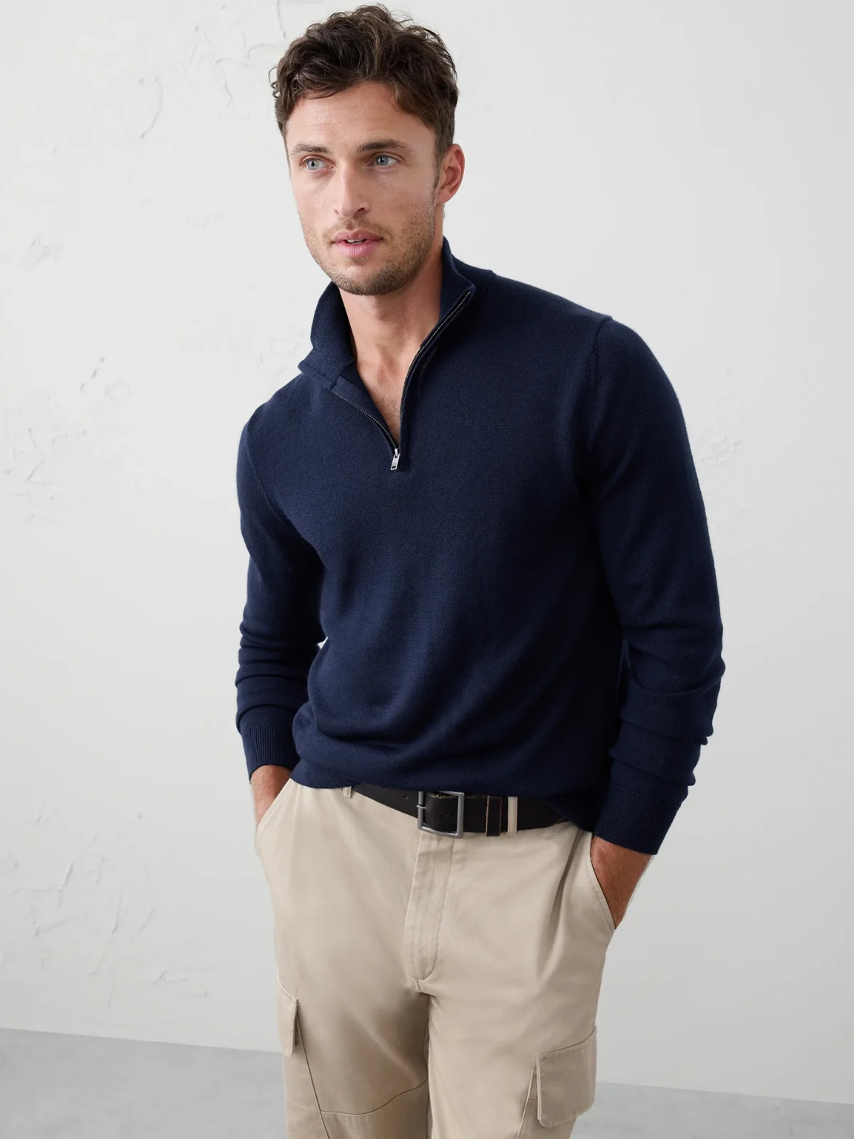 Merino Wool Quarter-Zip Sweater by Banana Republic