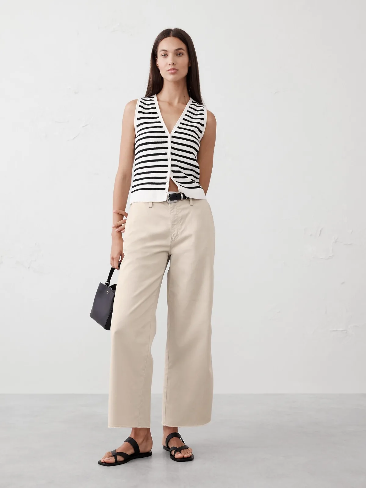 Wide-Leg High-Rise Cropped Chino by Banana Republic