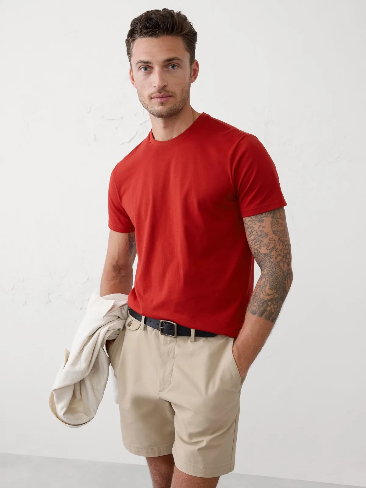 Standard-Fit Premium Wash Crew-Neck T-Shirt by Banana Republic