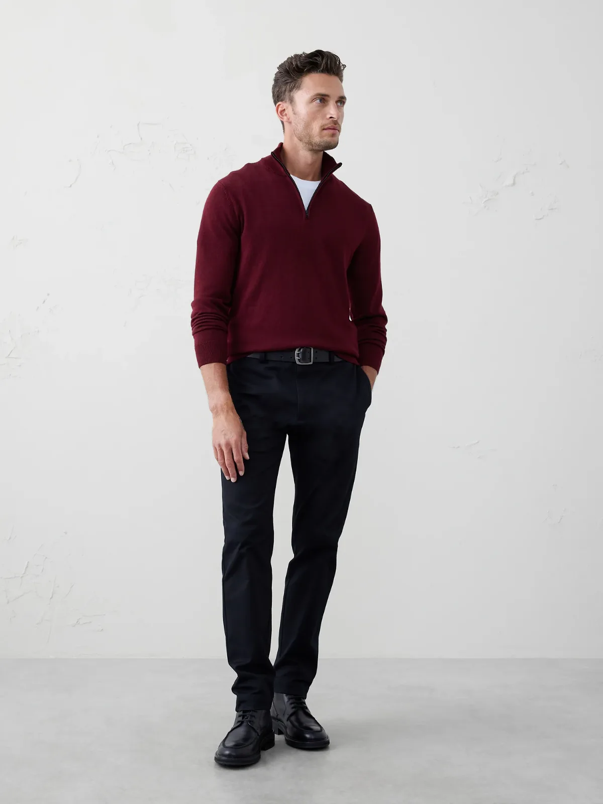 Merino Wool Quarter-Zip Sweater by Banana Republic