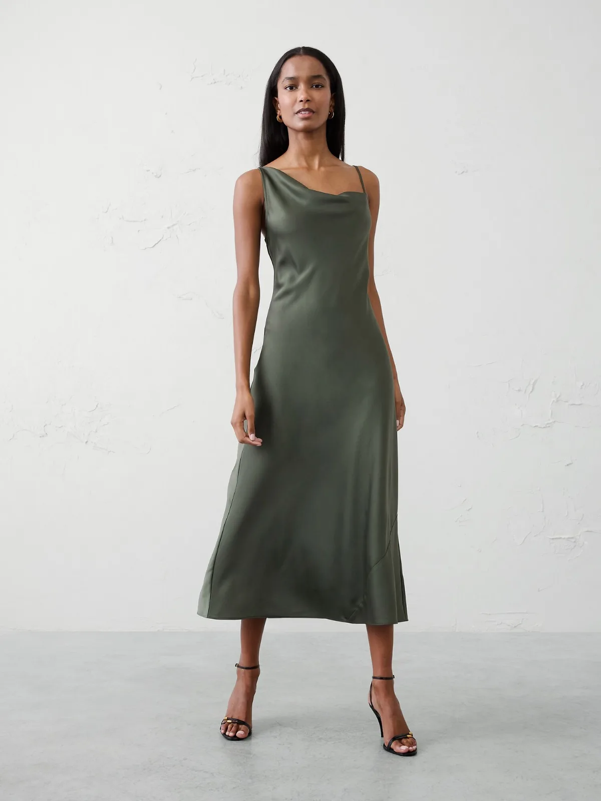 Satin Midi Sheath Dress by Banana Republic