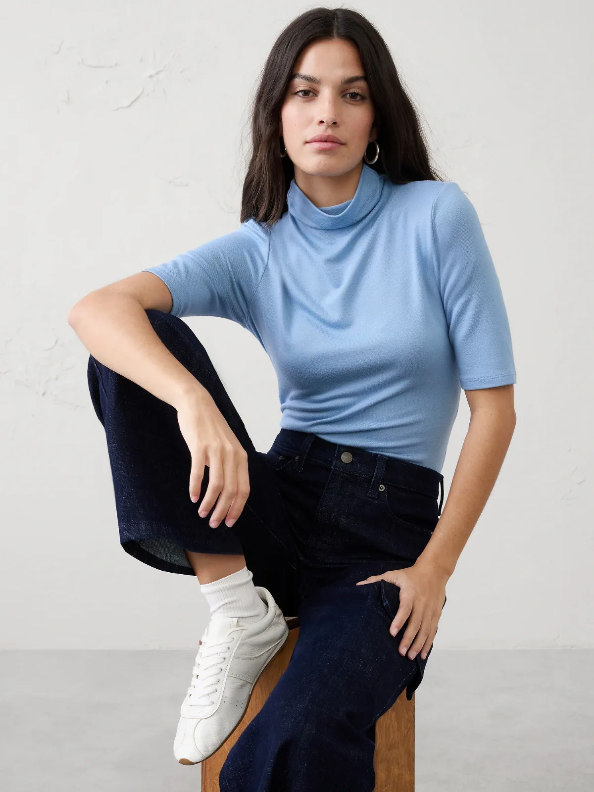 Soft Luxe Turtleneck Top by Banana Republic