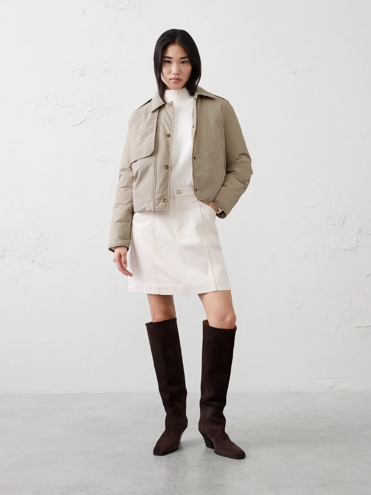 Cropped Trench Filled Jacket by Banana Republic