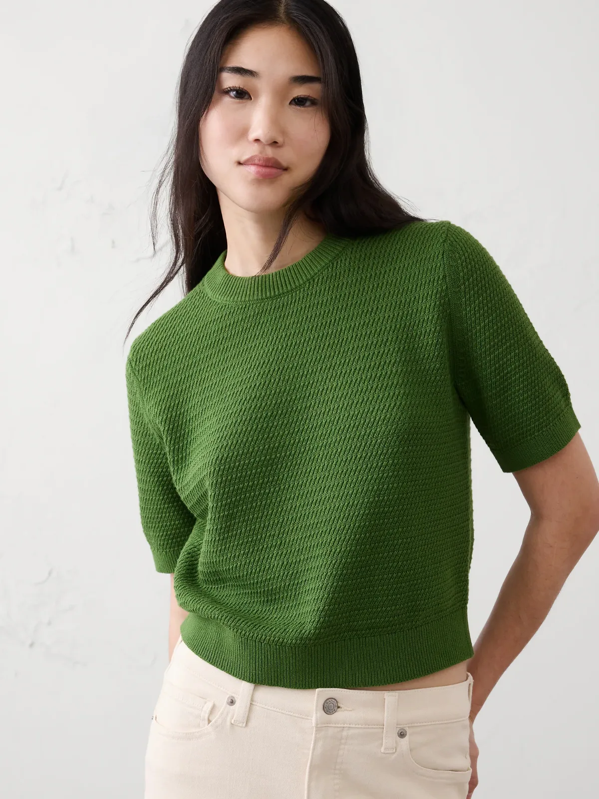 Texture Stitch Cropped Sweater by Banana Republic