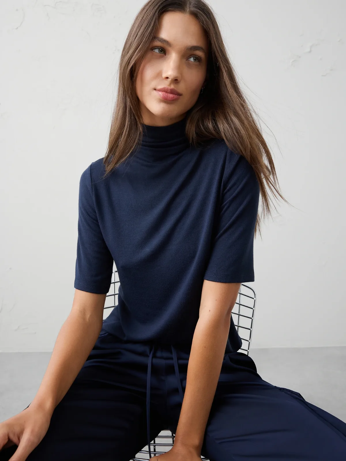 Soft Luxe Turtleneck Top by Banana Republic