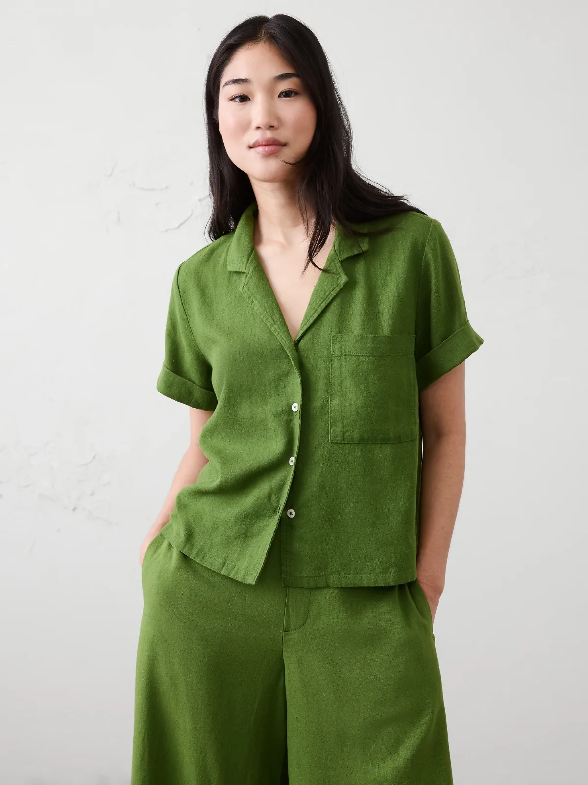 Linen-Blend Shirt