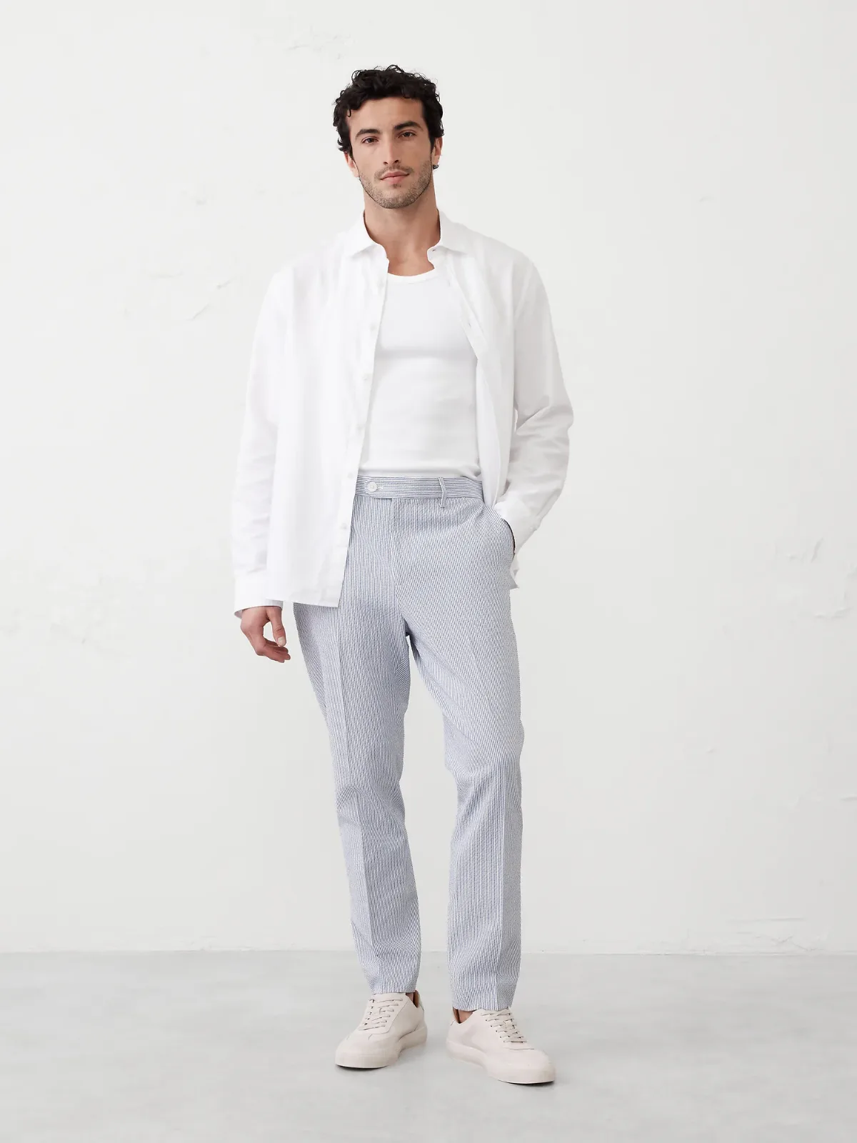 Tailored-Fit Seersucker Suit Trouser by Banana Republic