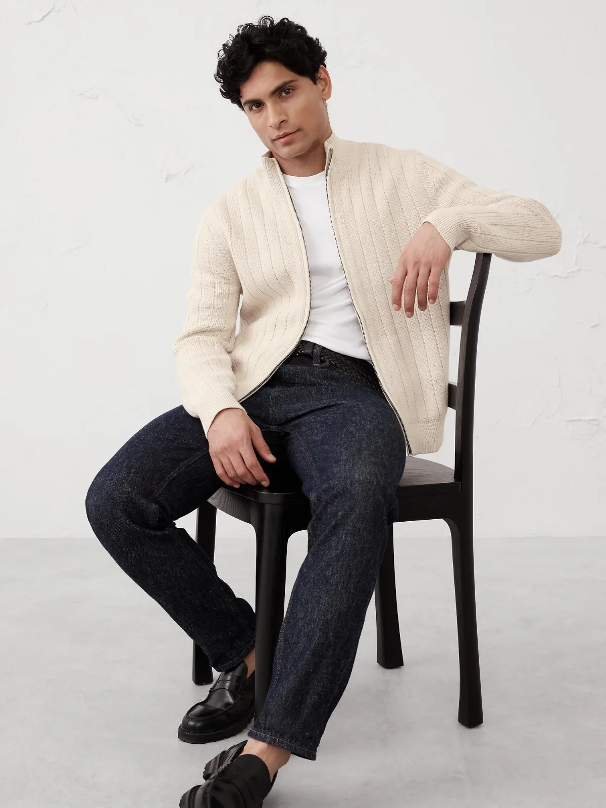 Wide-Ribbed Sweater Jacket by Banana Republic