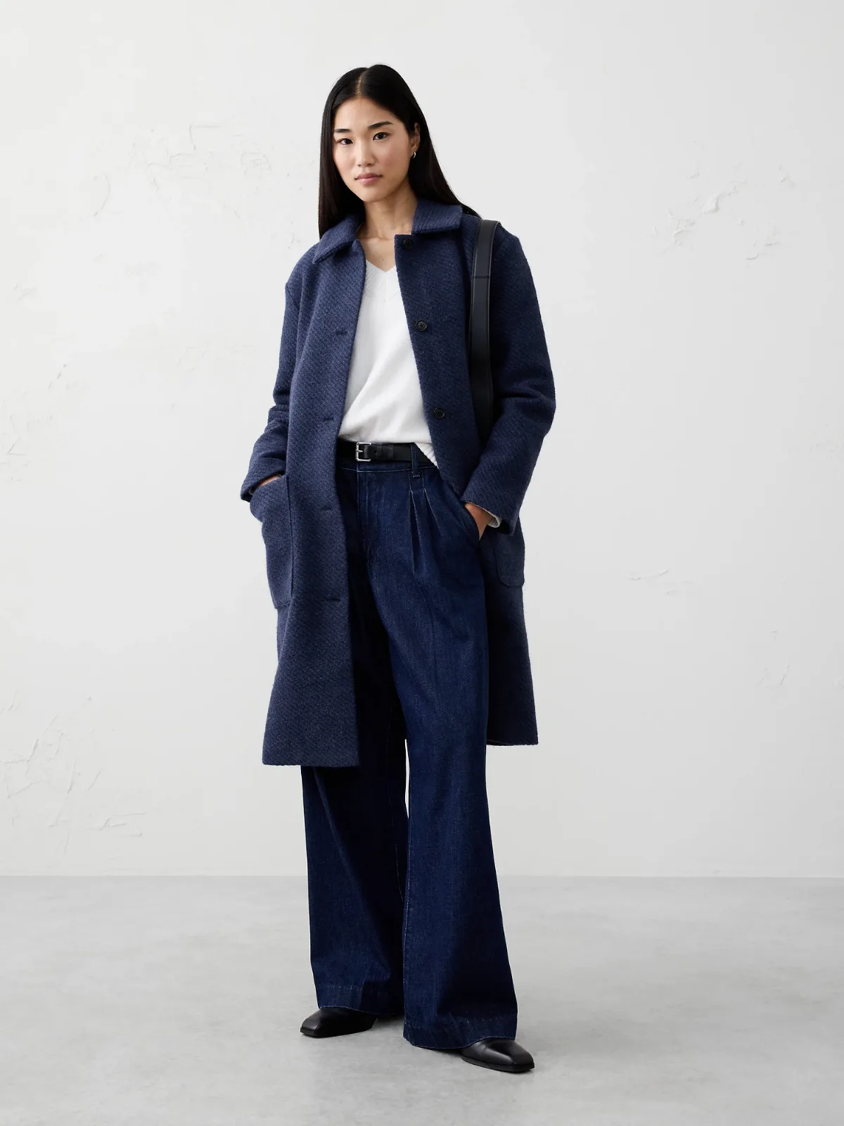 Knit Long Mac Coat by Banana Republic