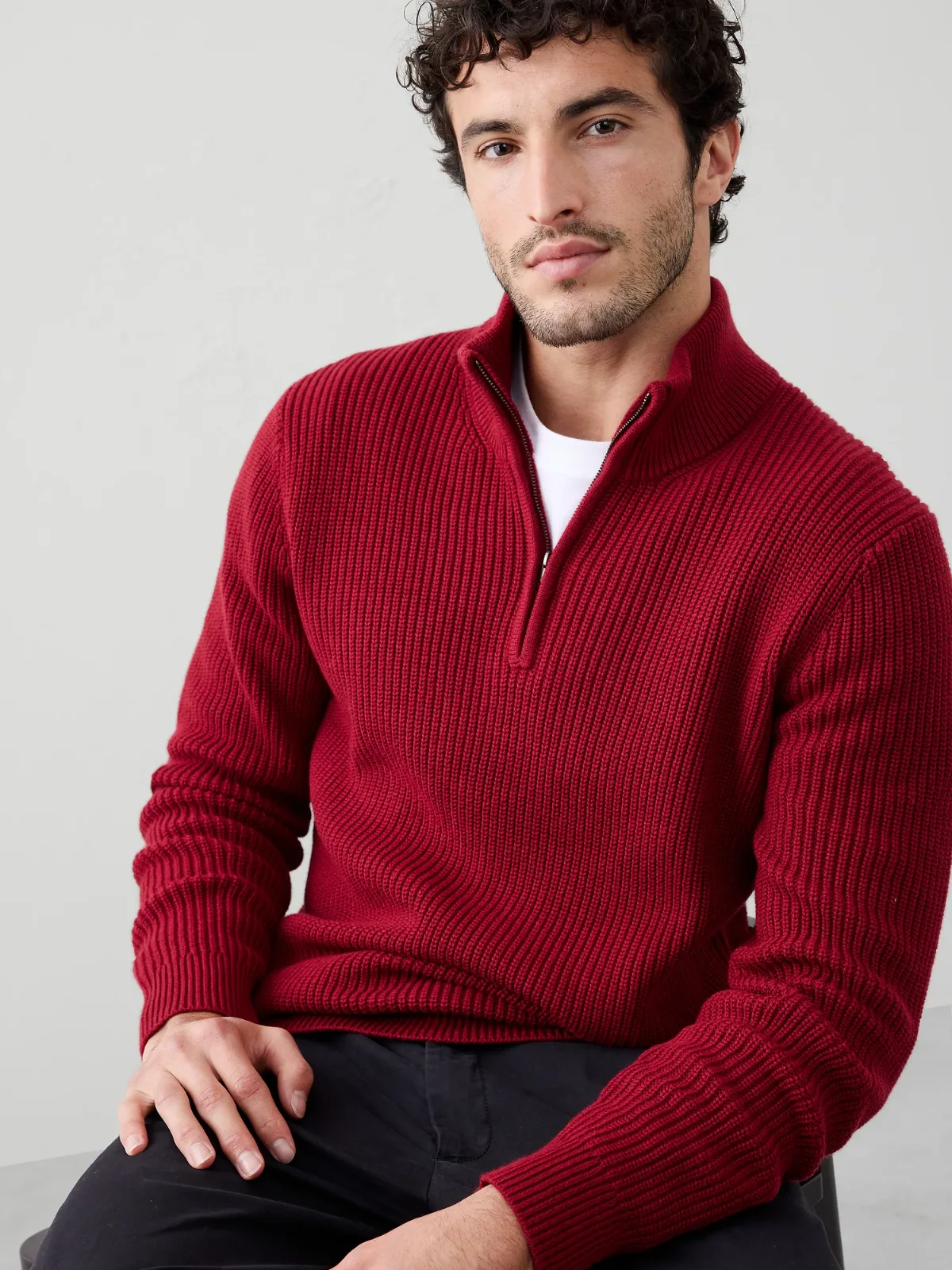 Fisherman Quarter-Zip Sweater by Banana Republic