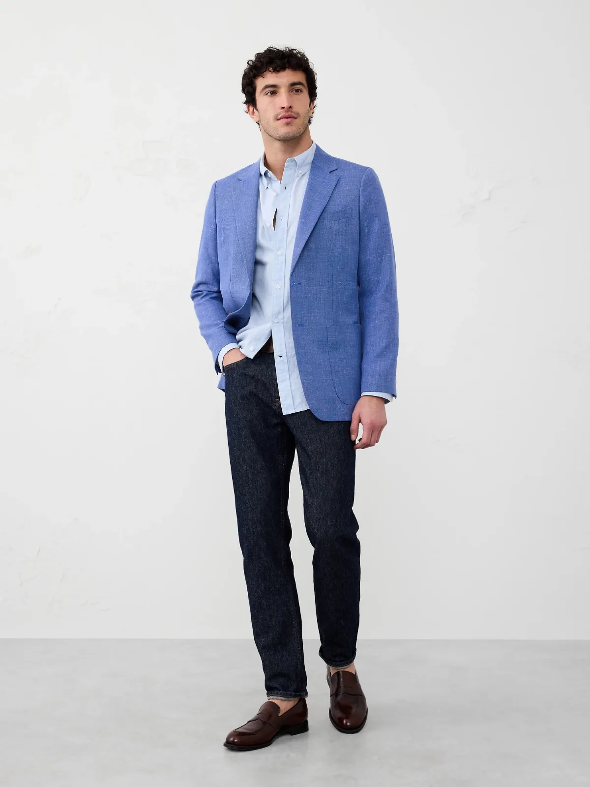 Tailored-Fit Textured Jacket by Banana Republic