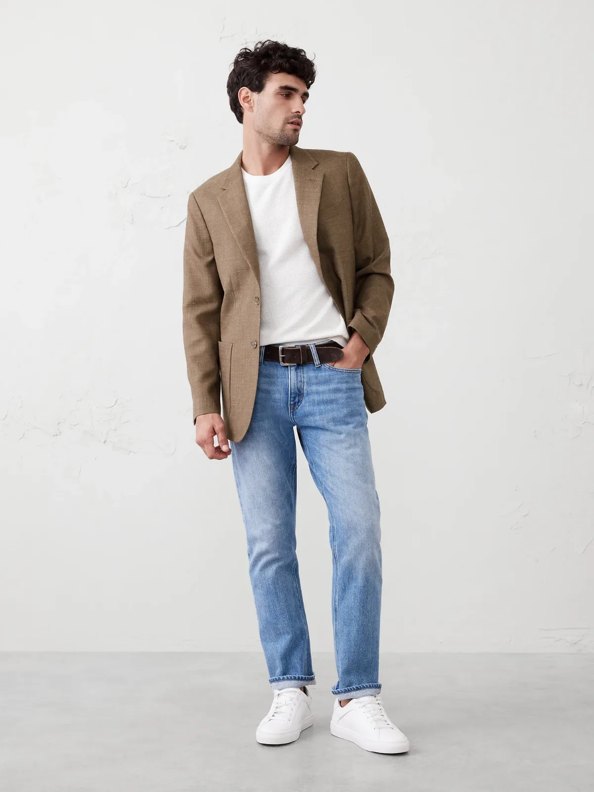 Tailored-Fit Textured Jacket