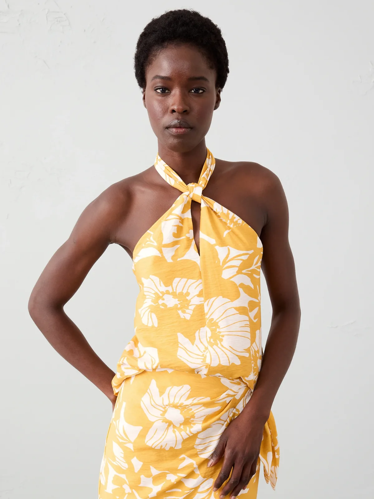 Knot-Front Halter Top by Banana Republic