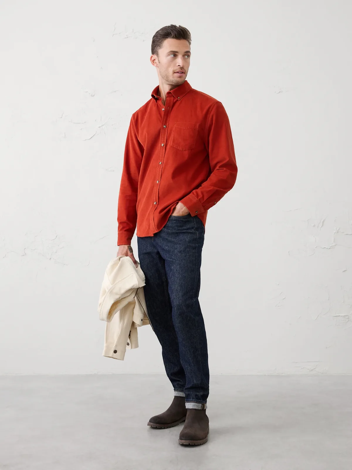 Slim-Fit Fine Wale Corduroy Shirt by Banana Republic