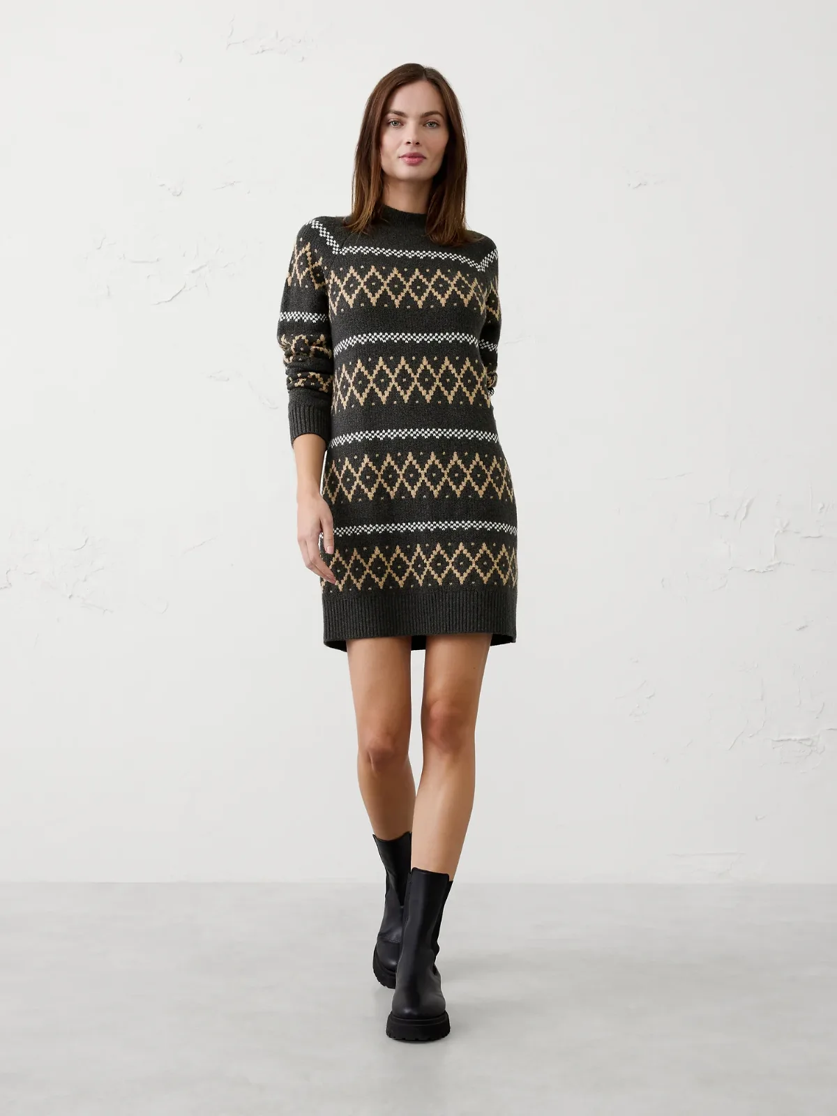 Fair Isle Mini Sweater Dress by Banana Republic