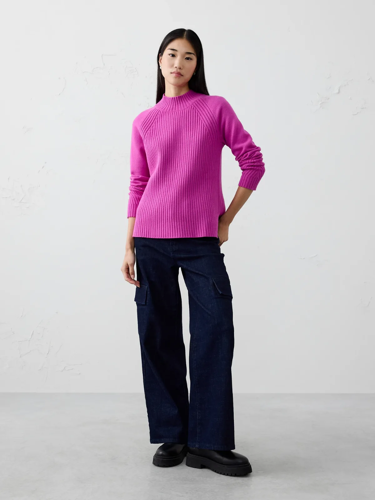 Ribbed Mock-Neck Sweater by Banana Republic