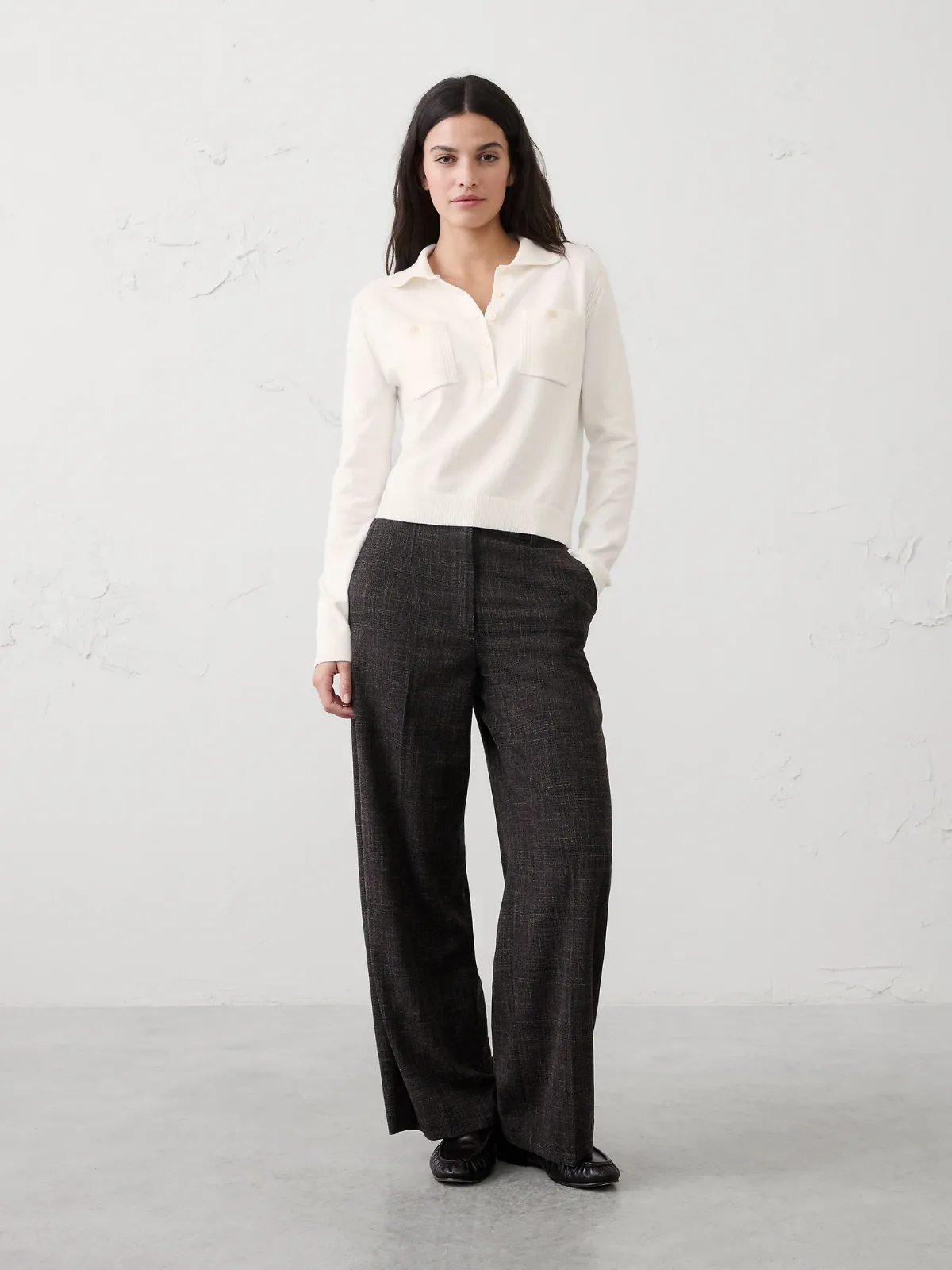 Cloud Soft Polo Henley Pullover Sweater by Banana Republic