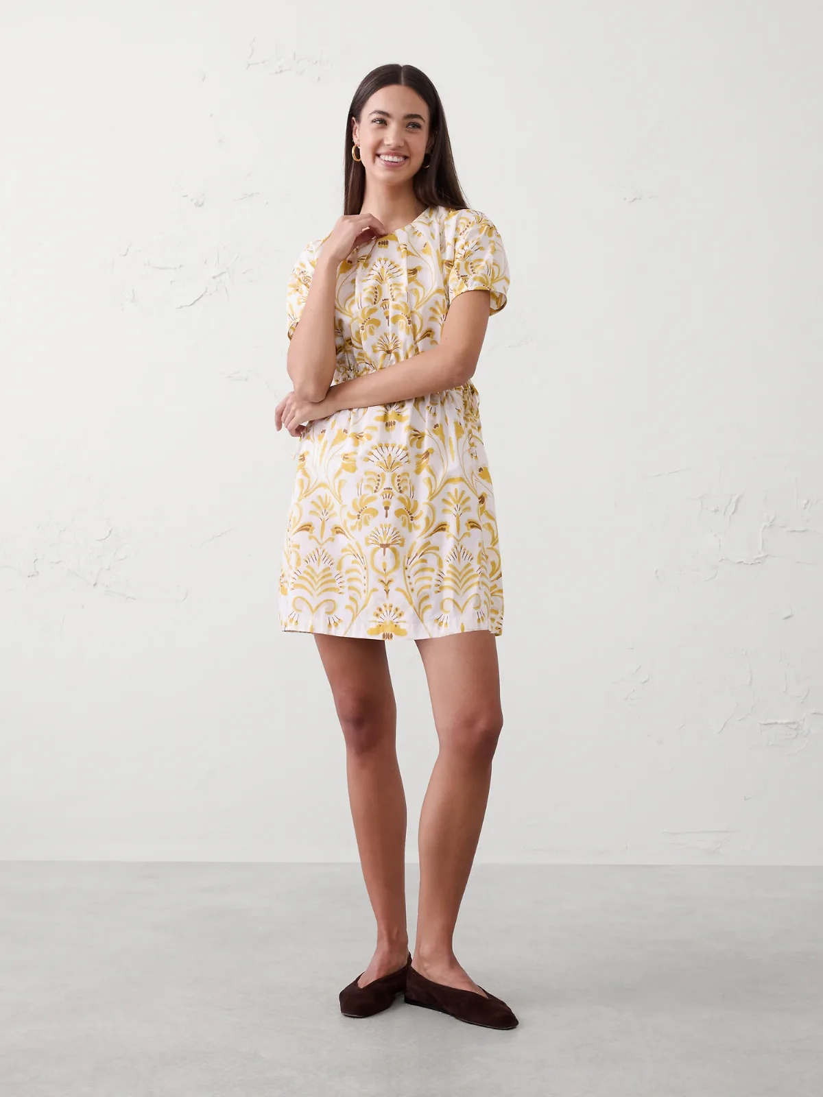 Poplin Pleated Mini Dress by Banana Republic